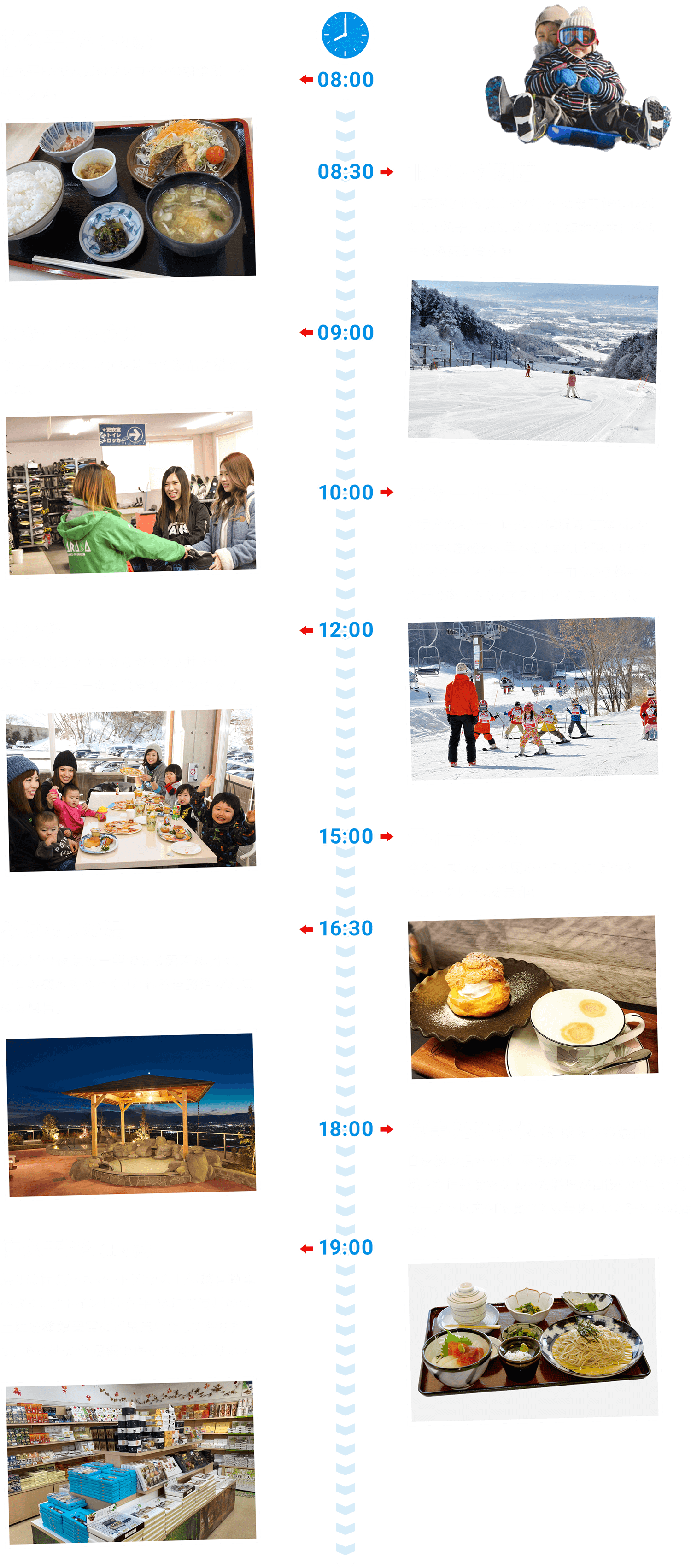 日帰りプランタイムテーブル