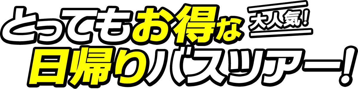 大人気！とってもお得な日帰りバスツアー！